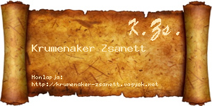 Krumenaker Zsanett névjegykártya