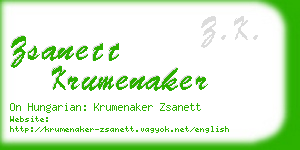 zsanett krumenaker business card